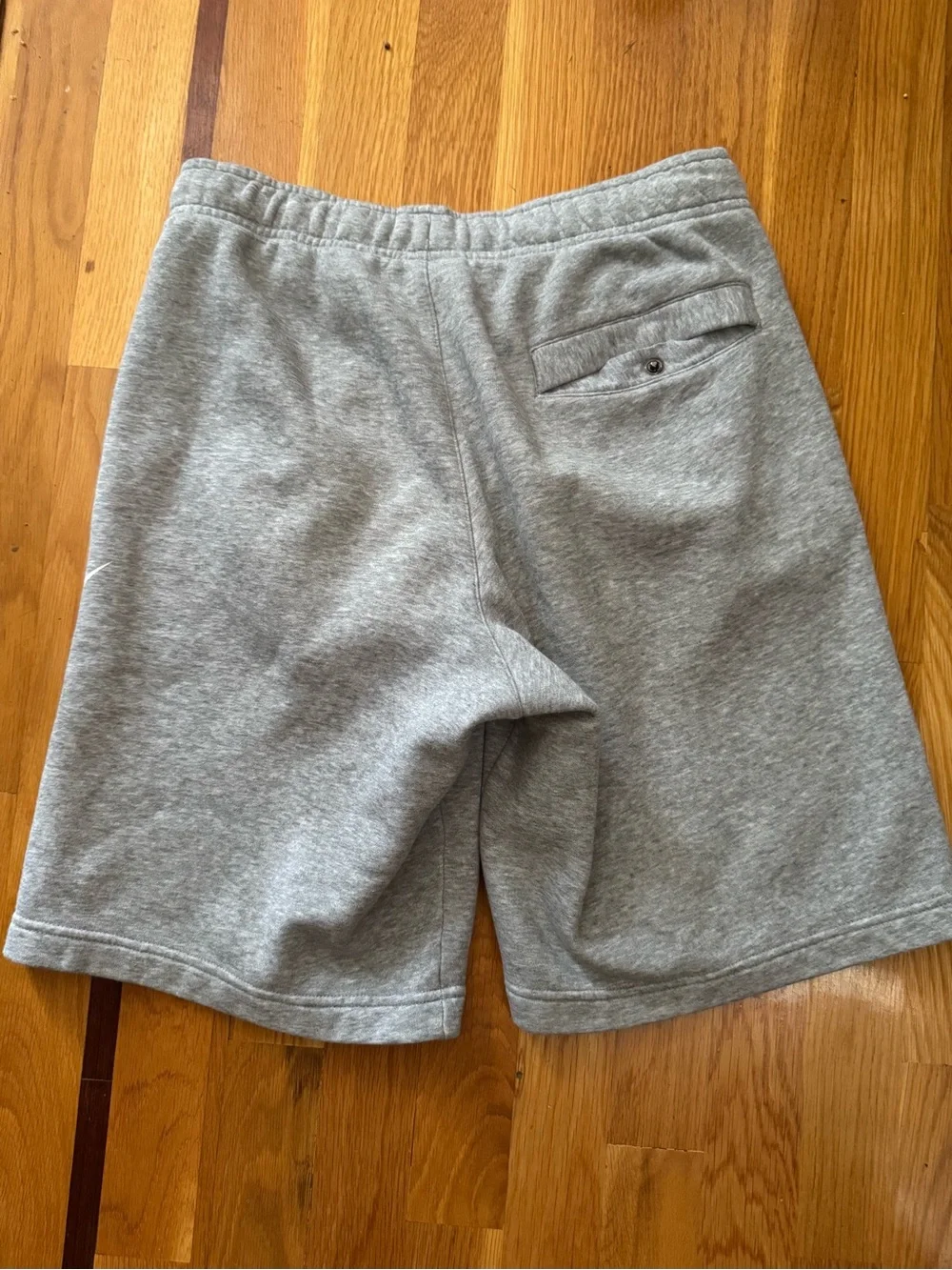 Nike Gray Fleece Shorts with White Swoosh